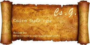 Csire György névjegykártya