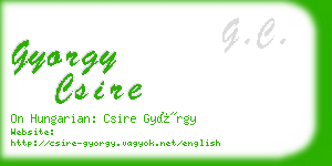 gyorgy csire business card